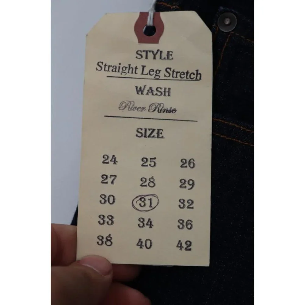 NWT Stronghold Jeans Mens 31 L36 Selvedge Denim Straight Leg Stretch Blue Rinsed
